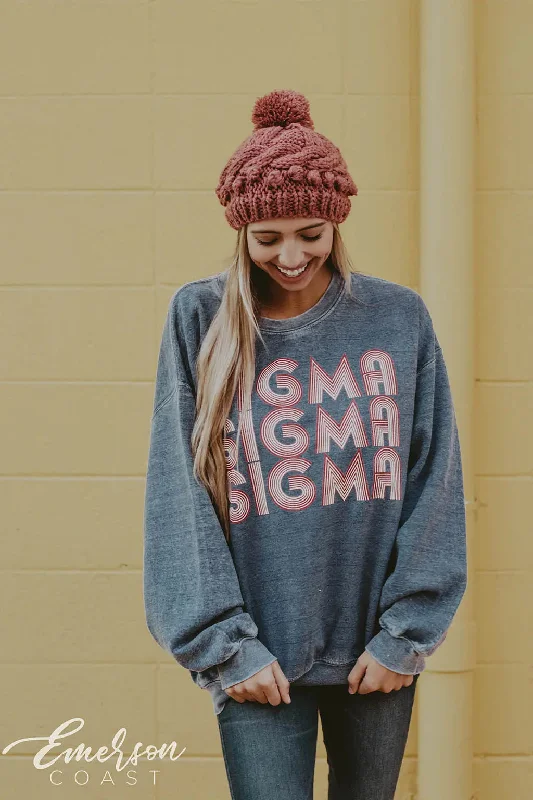 Sigma Sigma Sigma Retro Bomber SweatshirtCrewneckcraft